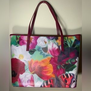 Ted Baker Leather Flower Tote Bag